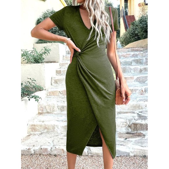 SHEIN Twist Waist Wrap Hem Dress, NWOT - Picture 1 of 6